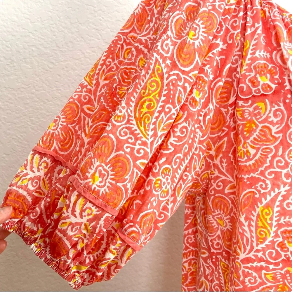 Cleobella Layla Organic Cotton Blouse in Blossom Block Print Size Large - Picture 5 of 11